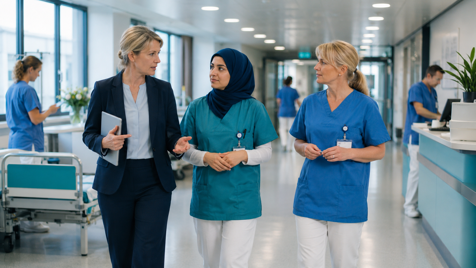 Pflegedienstleitung koordiniert Anerkennung internationaler Pflegekraft in hessischer Klinik